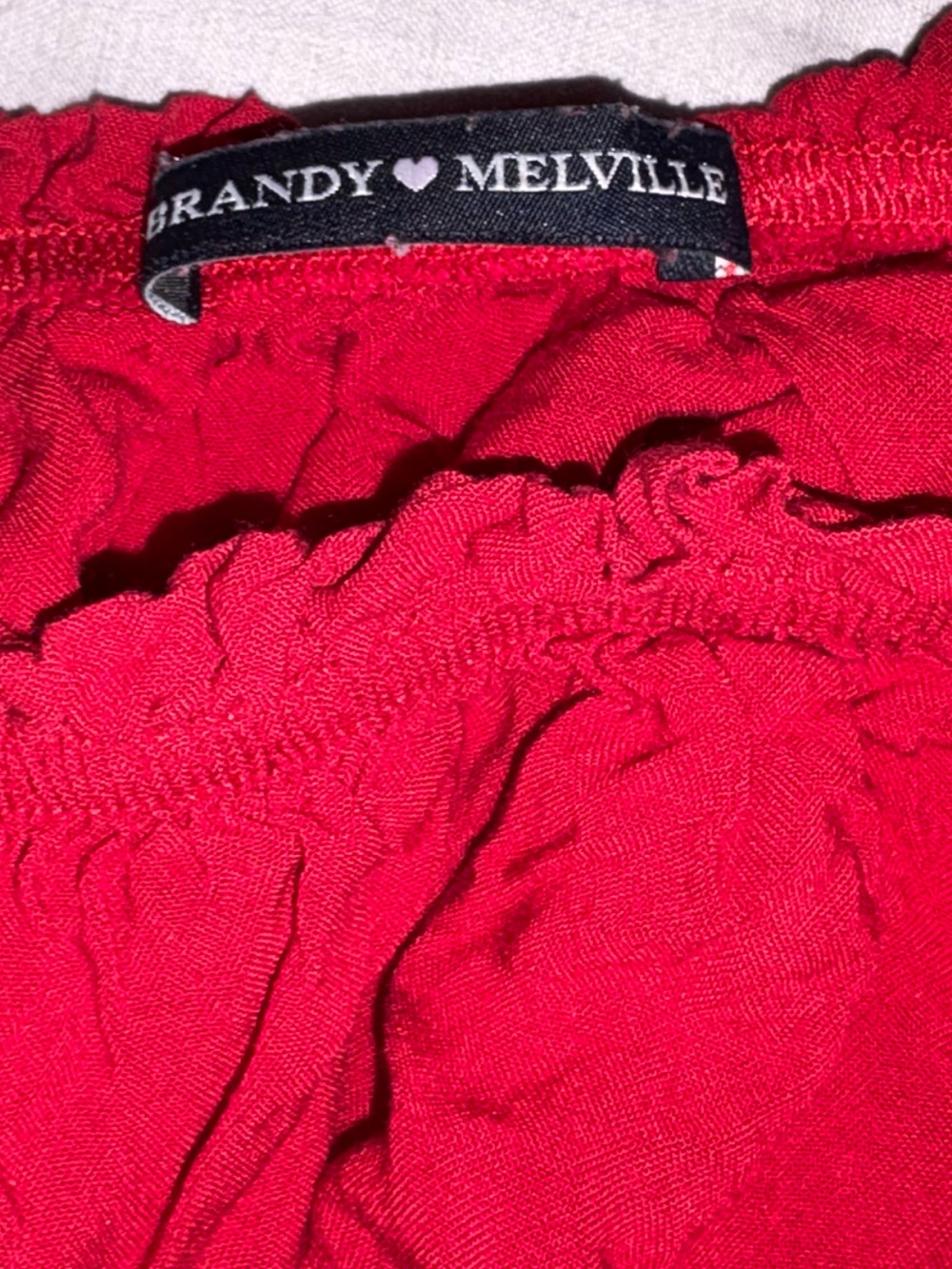 Brandy Red Off The Shoulder Ruffled Top - Picture 2 of 3